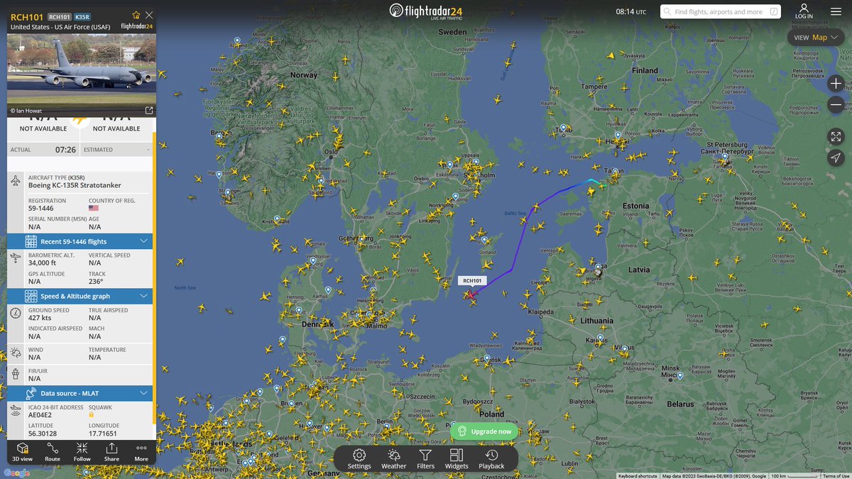 Sept. 22, 2023 
#Tallinn, Estonia #Bangor 

#RCH101 #AE04E2 USAF KC-135R Stratotanker