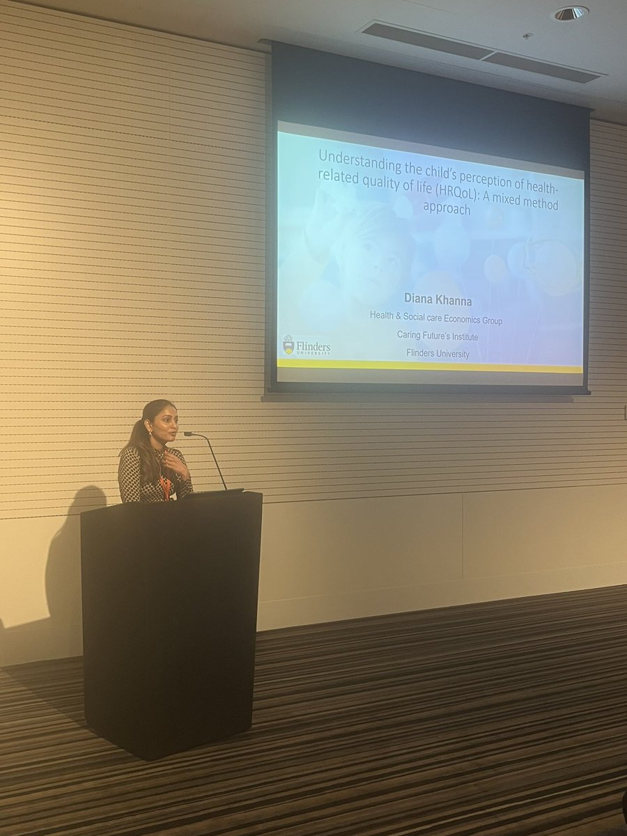 Excellent presentation from <a href="/diana_khanna/">Diana Khanna</a> on agreement between child and parent qol rating #AHES2023 <a href="/QUOKKA_Research/">QUOKKA Research Program</a> <a href="/FlindersCFI/">Flinders Caring Futures Institute</a>