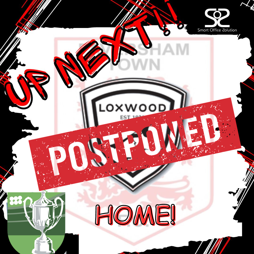 Saturdays FA Vase match against Loxwood has been postponed, we will update you with new fixture date in due course

#yourtownyourclub