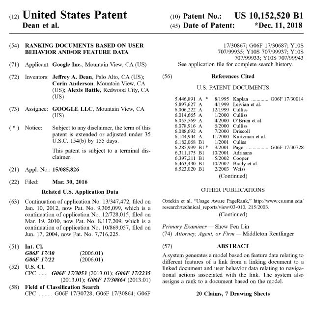 Google habría confirmado que usa datos de los usuarios para valorar el posicionamiento de los sitios web.

Sorpresa cero leyendo ESTA patente:

📖 Datos asociados a un enlace a la hora de posicionar URL’s en Google

Mira este hilo, que vas a alucinar con la de info que da👇