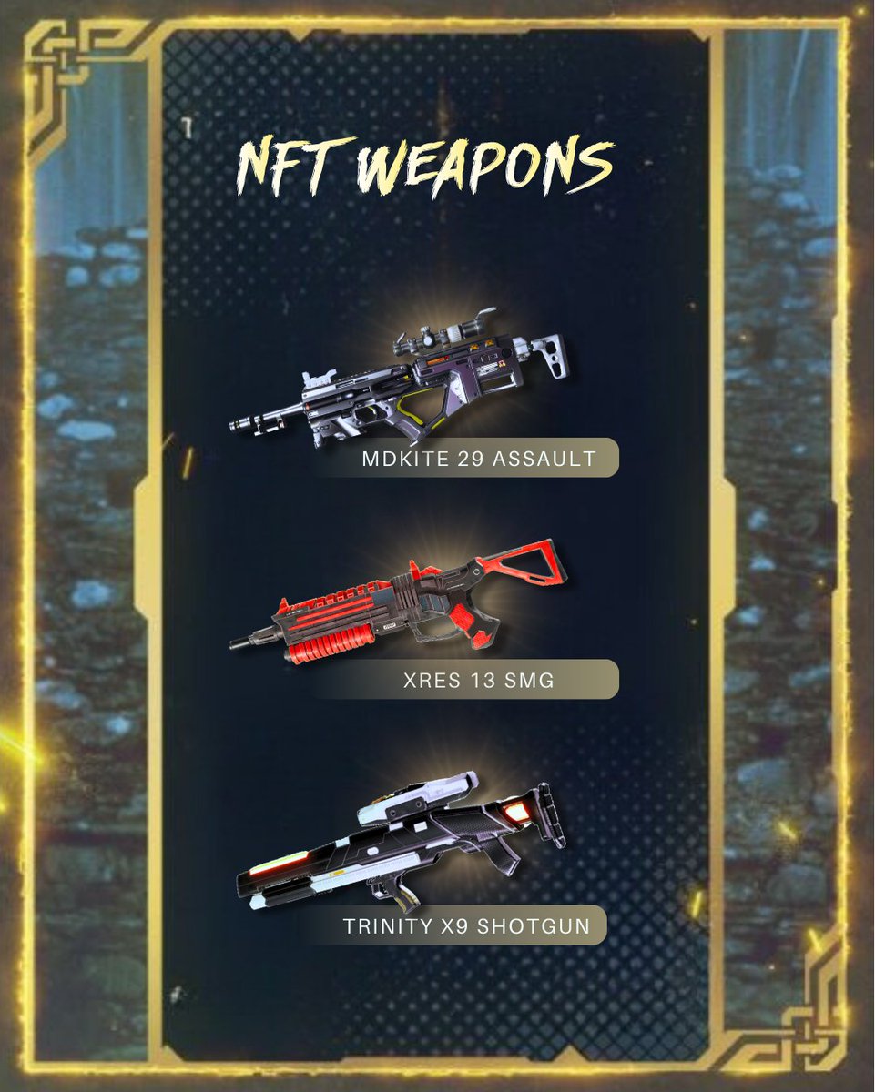 BornToDieGame's tweet photo. 🔥 Behold the epic #NFTWeapons of Born To Die! 

💥 Which one of these powerful relics would you wield to conquer the post-apocalyptic world? 🗡️

🔫 Share your choice in the comments below! 

#GamingCommunity #web3community #gaming #ShooterGames #Gameplay #NFT https://t.co/uQzLhBsQnm