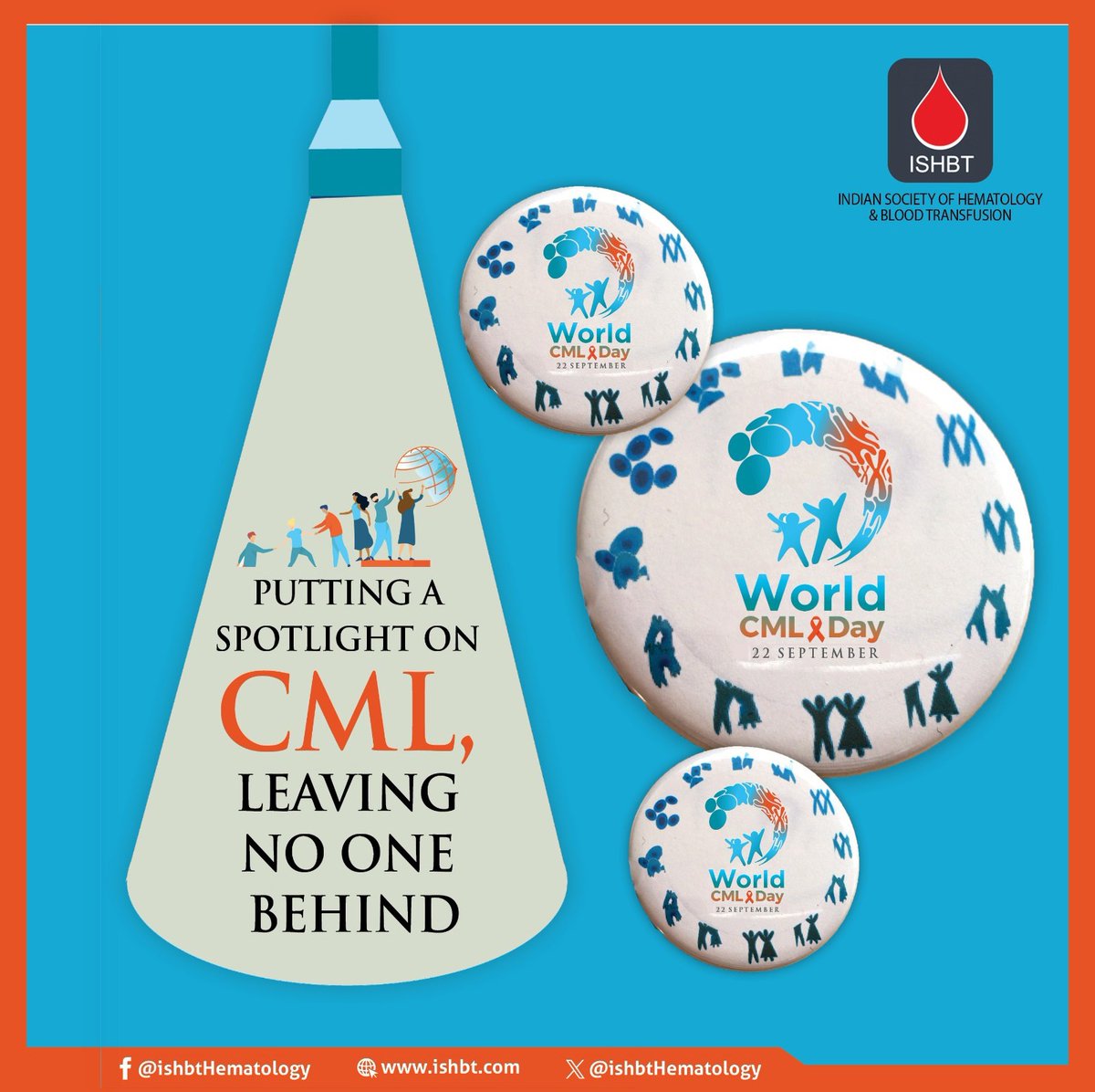 🌏 On #WorldCMLDay2023, let's stand together to raise awareness, promote access to cutting-edge treatments, and support research for a brighter future. Let's leave no one behind in the fight against CML! 💪💙 #LeaveNoOneBehind #CMLAwareness