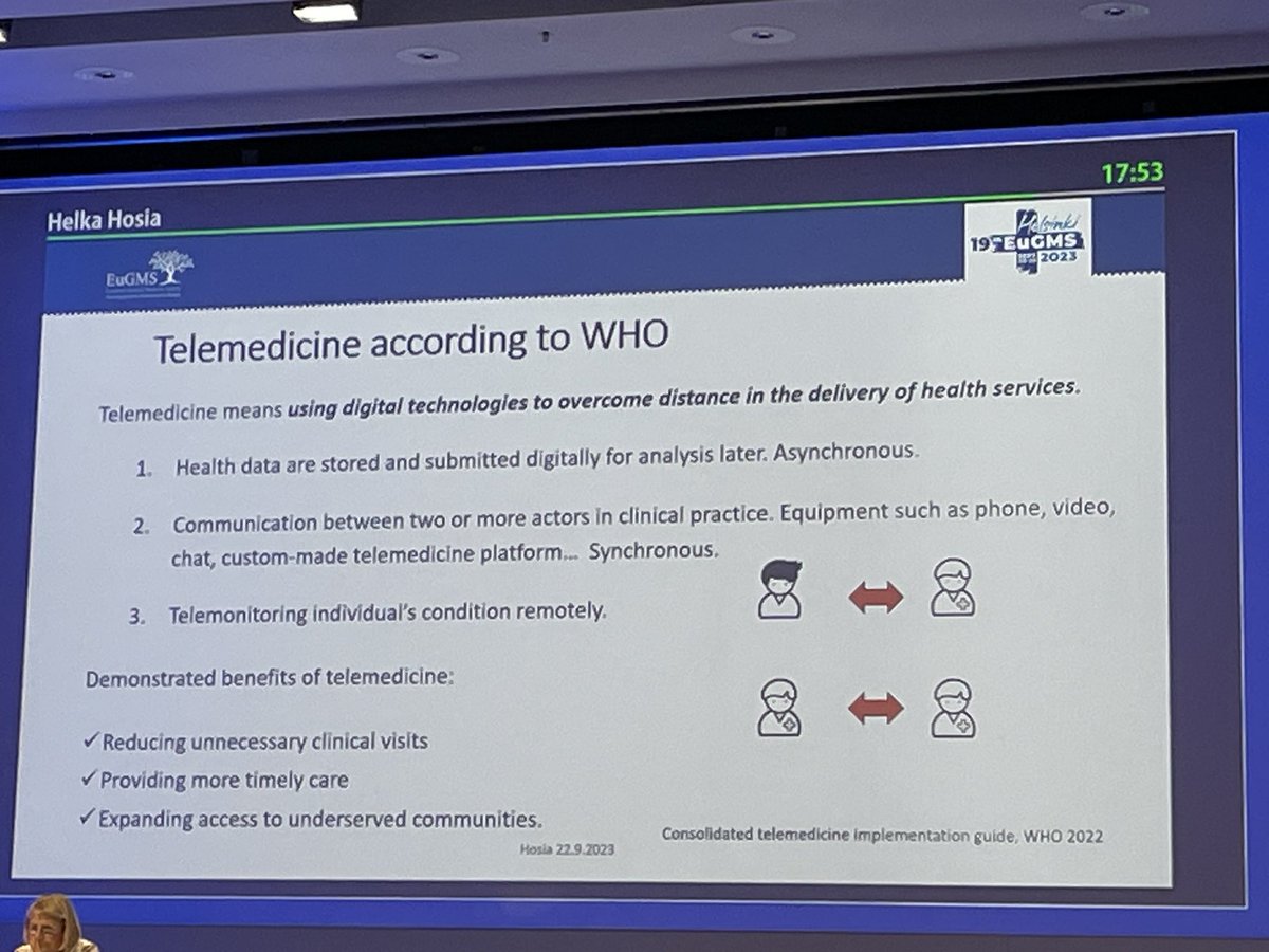 enableadherence's tweet image. Telemedicine and digital technologies ara important in geriatry. Here are some nice slides from @EuGMSSociety Conference 2023, Helsinki, Finland #eugms2023 #telemedicine #digitalhealth
