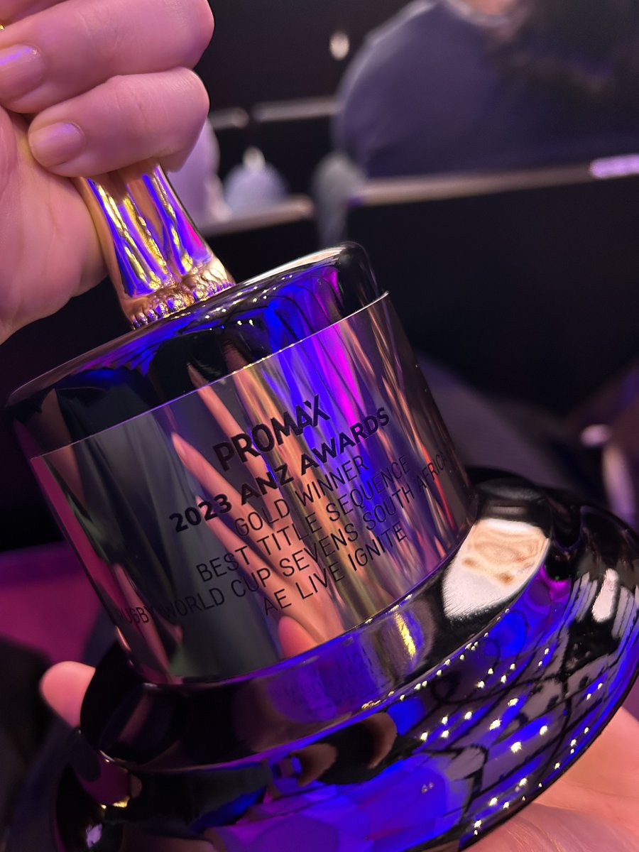 For a second year running, our in-house creative agency, Ignite, are Gold winners at the Promax ANZ Awards 🥇 We have just picked up this 🏆 for the 'Best Title Sequence' category for the Rugby World Cup Sevens 2022 project! Congratulations, team 🍾 #AELive #Ignite
