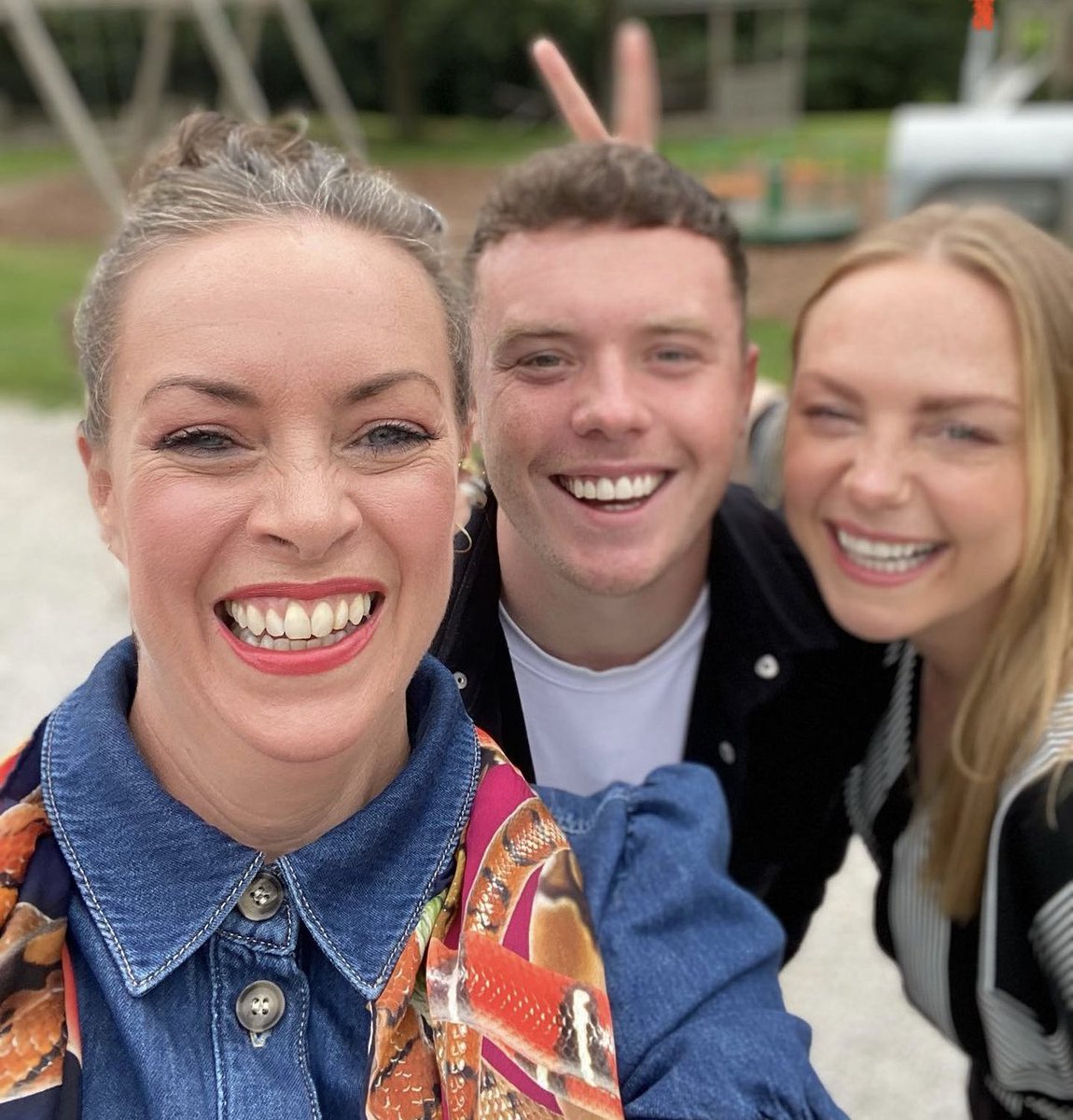 On at 10.20! <a href="/emmerdale/">Emmerdale</a> <a href="/nataliejamieson/">Natalie Ann Jamieson</a> <a href="/Brad_J_J/">Bradley Johnson</a> @EmmerdaleTour <a href="/thismorning/">This Morning</a> #bunnyears! ❤️