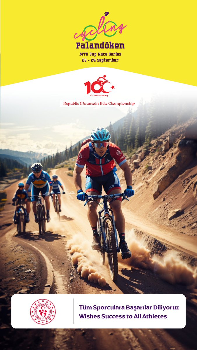 Cumhuriyetimizin 100. Yılında, tüm sporseverleri Palandöken Kayak merkezine'Palandöken MTB CUP'ı izlemeye davet ediyoruz.
Bugün saat 14:00'da açılış töreni ardından yarış olacaktır. Cumartesi ve Pazar günüde yarışlarımız devam edecek.