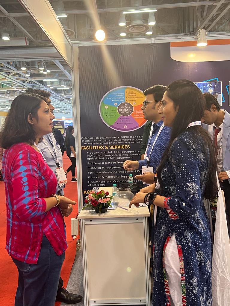 MedTechCoE's tweet photo. Day-2 #STPIMedTechCoE and there startup’s are participating and showcasing its offerings &amp; benefits in UP International Trade Show at Hall 5 ,stall no-07/02 , Greater Noida.@stpiindia @arvindtw @dite_up @purnmoon https://t.co/vbCWSGWv2l