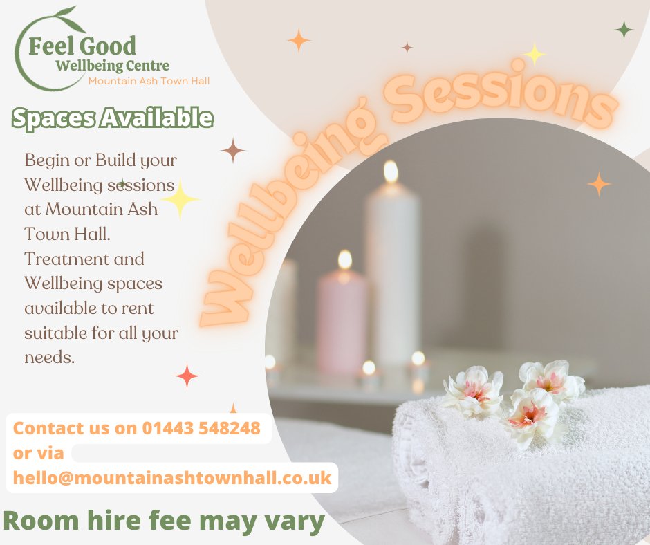 Are you looking for a space to begin or build your Wellbeing sessions?
At Mountain Ash Town Hall we have gorgeous spaces available to hire that would be perfect for Treatment and Wellbeing sessions.
#wellbeing #wellness #health #mentalhealth #selfcare #fitness #mindfulness