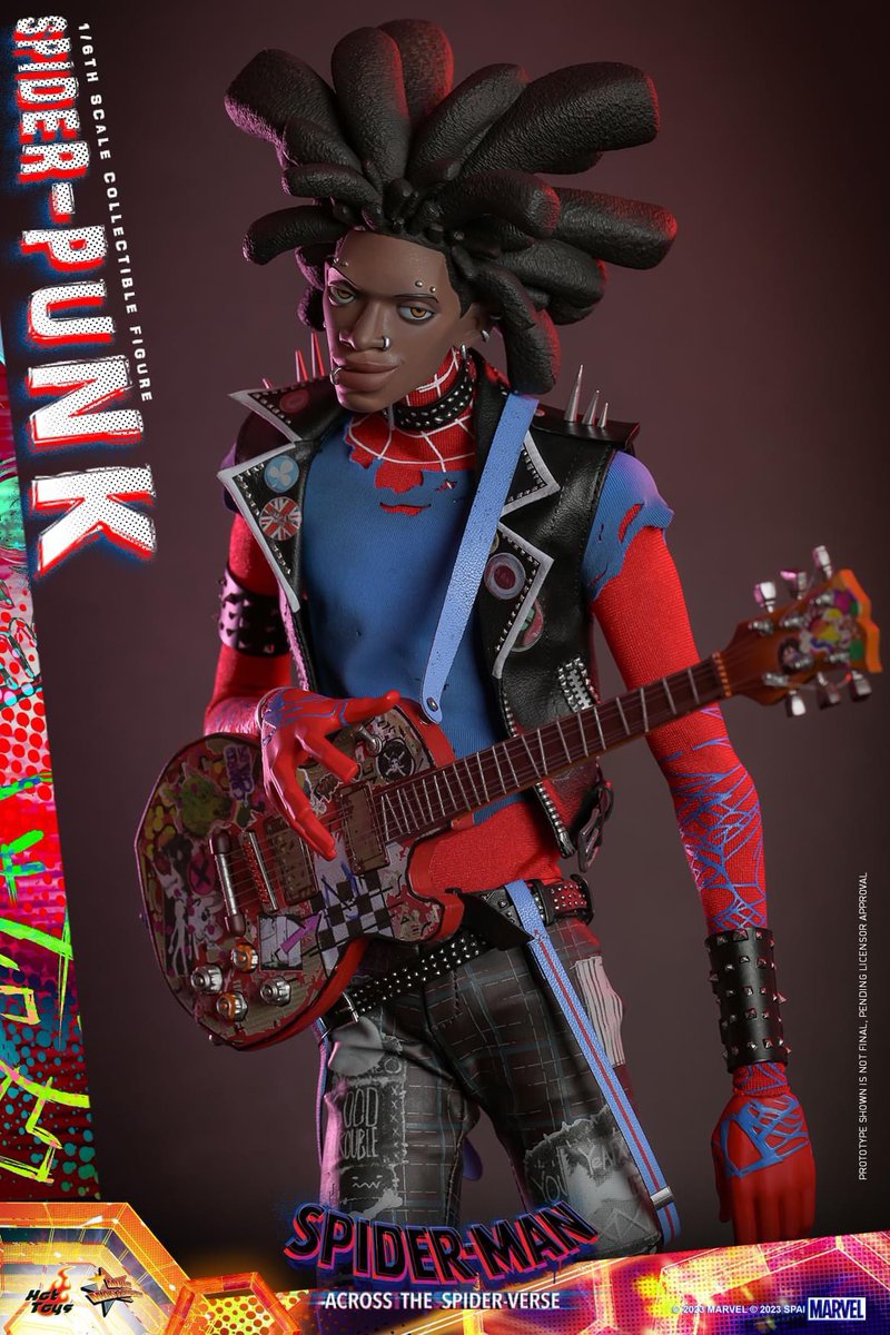 SpiderMan_Newz's tweet photo. 🚨| New Offical look at the across the spider-verse Hobie Brown aka Spider-Punk Hot Toys figure 🎸⚡️ https://t.co/J8bF7m5gUO