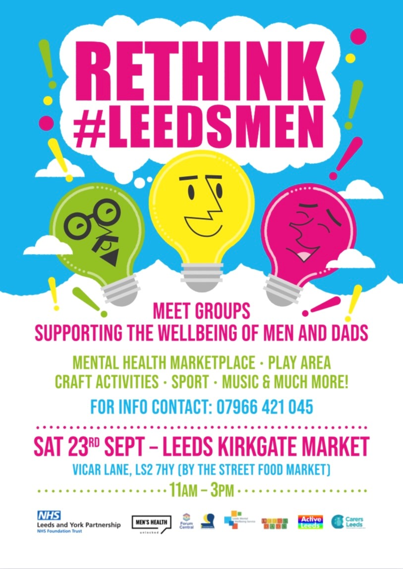 One day to go everyone!! 📢 Calling all #Leedsmen Please share with your family, friends & networks. We are looking forward to seeing you all. Lot's of great activities for children and valuable information for men and dad's! 👇