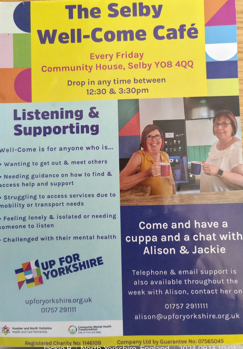 Come along to the Well-Come cafe today from 12.30pm with The Yorkshire Energy Doctor coming to answer any questions you might have☕️🧁💜💡💡
#wellcomecafe
#supportingeachother
@upforyorkshire
@secondchanceostomy
@HortonSelby 
@yorkshireenergydocto