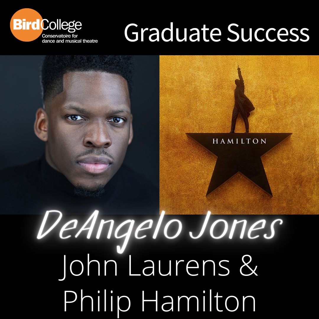 BirdCollegeUK's tweet photo. Congratulations to Bird graduate @DeAngeloJonesA who has been cast as John Laurens & Philip Hamilton in the UK & Ireland Tour of @HamiltonWestEnd! ✨️
Previous credits include Hamilton (West End), Kiss Me Kate and The Bodyguard 👏 #proud #whereperformancecounts #graduatesucces https://t.co/GgS64t7k4V