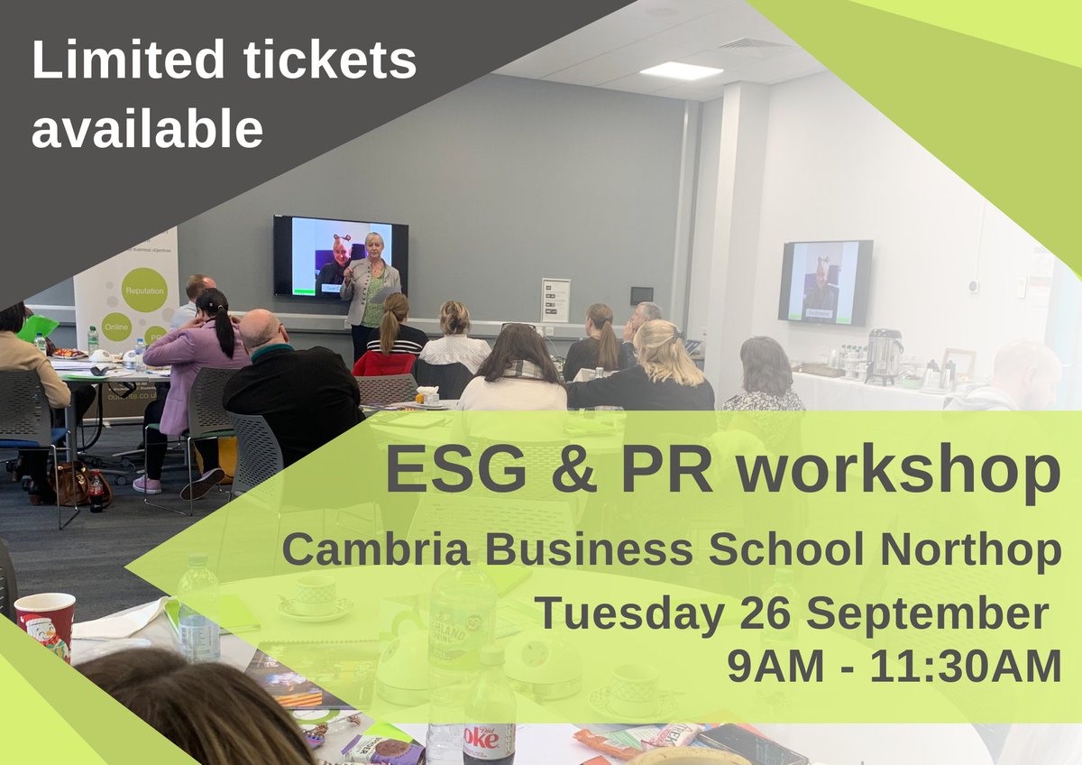 Outwrite (@outwritepr) on Twitter photo 🚨 ICYMI 🚨
Our #ESG seminar aims to boost your #PRstrategy when communicating environmental, social, and governance activity.
Missed your chance to sign up? We have a few additional seats available!
📧 Contact alexia@outwrite.co.uk by the end of the day (Friday 22 Sept) book. 🚨 ICYMI 🚨
Our #ESG seminar aims to boost your #PRstrategy when communicating environmental, social, and governance activity.
Missed your chance to sign up? We have a few additional seats available!
📧 Contact alexia@outwrite.co.uk by the end of the day (Friday 22 Sept) book.