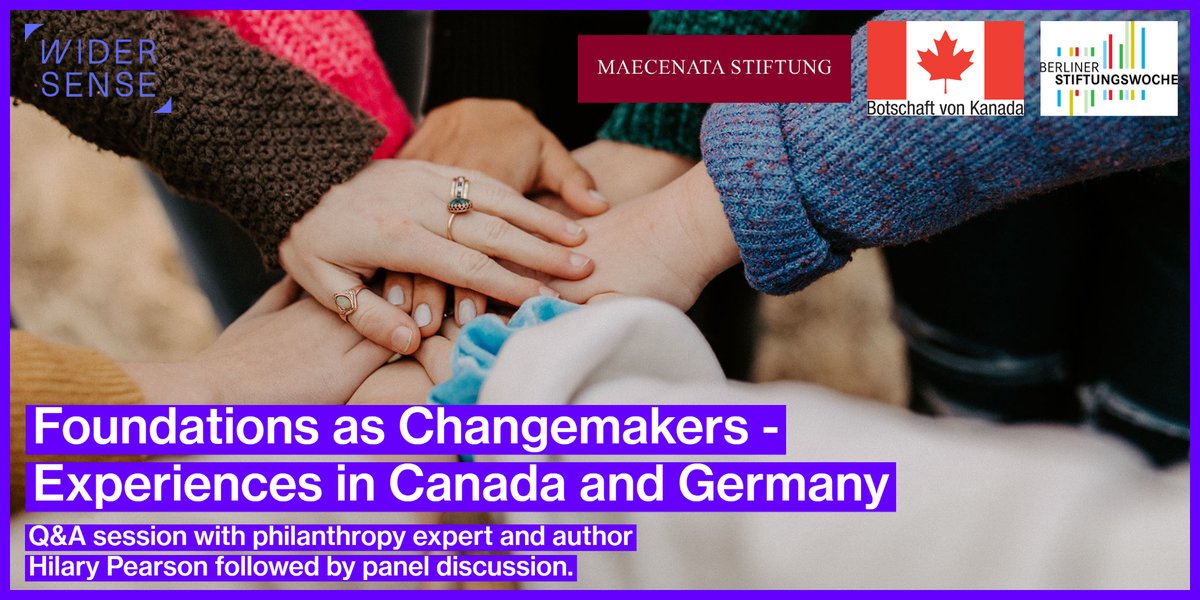 📅#Foundations as Changemakers - Experiences in Canada and Germany. Last call to sign up for the Q&A session on September 27th with philanthropy expert and author @hilarypearson20! Sign up now and join the discussion: 👉bit.ly/3t1wotk #charity #socialchange