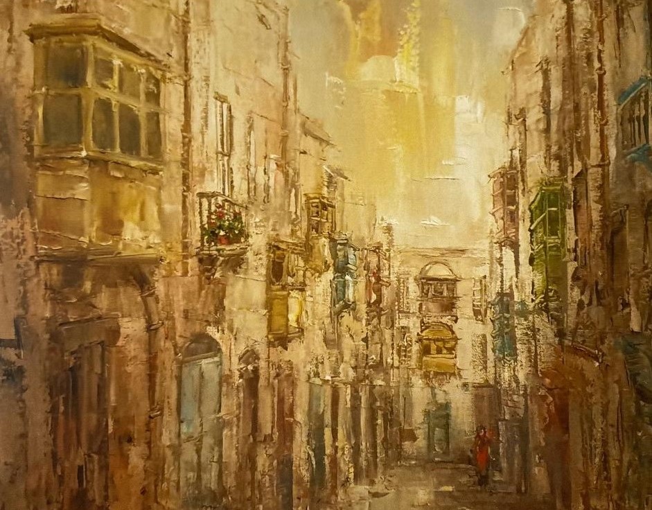'Valletta' by the Maltese artist John Borg Manduca - featured on page 78 of the book 'Malta Landscapes &amp; Seascapes' by Victor Grech.

#Malta #valletta #fineart #oilpainting