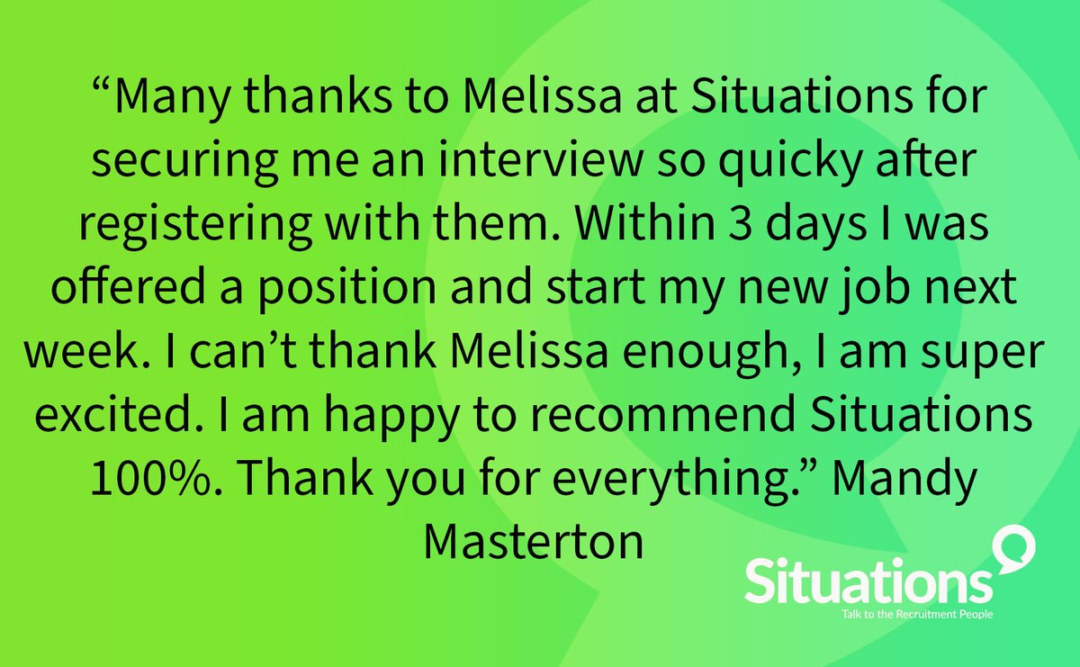 Take a look at this testimonial from a happy candidate. And yes, that is right, she was placed in 3 days!  Come see the people who Care and let us help you too! #recruitment #careers