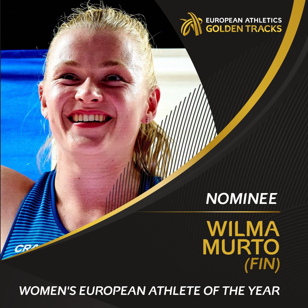 Retweet to vote for 🇫🇮 Wilma Murto! 🥉 World pole vault bronze medallist 🥇 European indoor champion 🏆 European Team Championships winner 📊 World ranking (as of 19 September) - 3 Voting closes on 2 October! #GoldenTracks