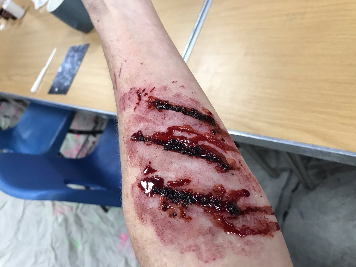 WARNING - gruesome but awesome photos of stage makeup effects with <a href="/katesfxmakeup/">Kate Griffiths</a> in the drama department this week! Such a fun workshop for the drama staff and lots of the students - thanks Kate!