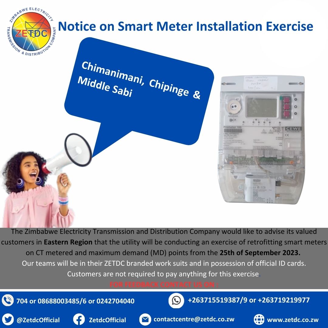 AsterXe_dex's tweet photo. #PrepaidMeterInstallationExercise
#EasternRegion
#Chimanimani #Chipinge #MiddleSabi
Clients in the mentioned areas kindly take note.
@HeraldZimbabwe
@NewsDayZimbabwe
@ZESAHOLDINGS_
@ZBCNewsonline https://t.co/QCvAhjhH5P