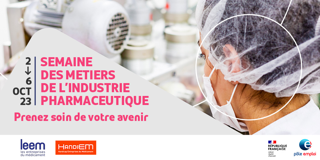 [#SaveTheDate]📢 @pole_emploi s’associe aux <a href="/LeemFrance/">Leem</a> pour organiser la 2e édition de la semaine des métiers de l’industrie pharmaceutique🚀

📆 du 2 au 6 octobre 2023

Les métiers du médicament vous intéressent❓⤵️

💻📲⏩plmpl.fr/c/xK5yu

#TousMobilisés #AvecPôleEmploi