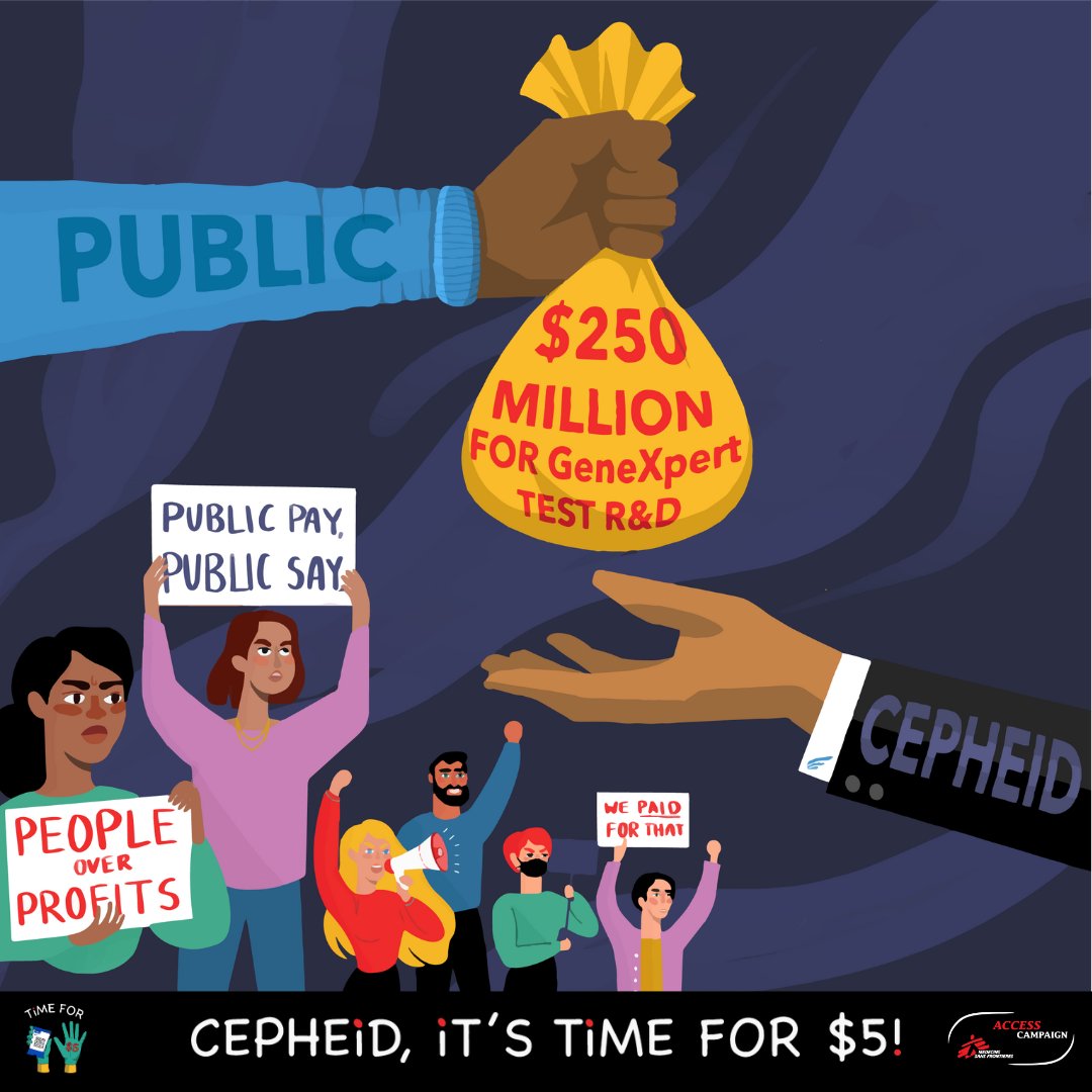 .@CepheidNews & @DanaherCorp – A GeneXpert test costs you less than $5 to make, why are you charging countries 2-4 times that amount? People who need these tests the most pay too often with their lives. Enough! It’s #TimeFor5! .@maureenmurenga .#MedicinesShouldn'tBealuxury