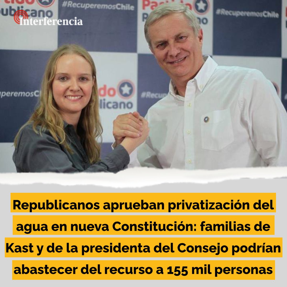 La familia del líder republicano posee 198,3 lt/s en derechos de agua. En tanto, padre y tíos de Beatriz Hevia suman 106,86 lt/s. Entre ambos poseen agua para abastecer a los habitantes de Copiapó. tinyurl.com/24yg39af
