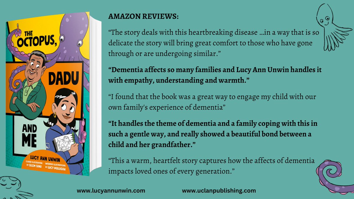 It was #WorldAlzheimersDay yesterday (TY @Booktrust!)

#Alzheimers loomed large in my childhood & I know children can often bury their feelings about how precious relationships are changing.

I hope #TheOctopusDaduAndMe can help open these tricky conversations for families...❤️