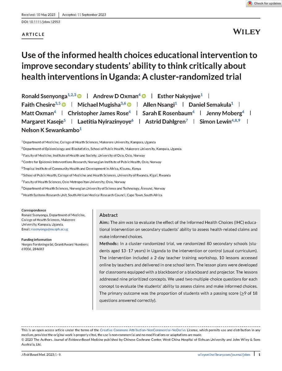 Informed Health Choices tweet media