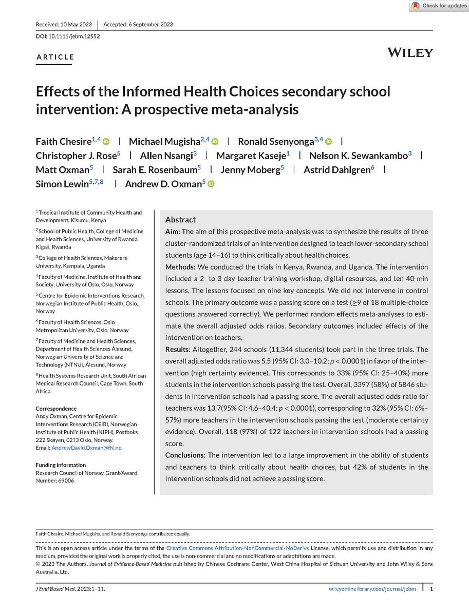 Informed Health Choices tweet media