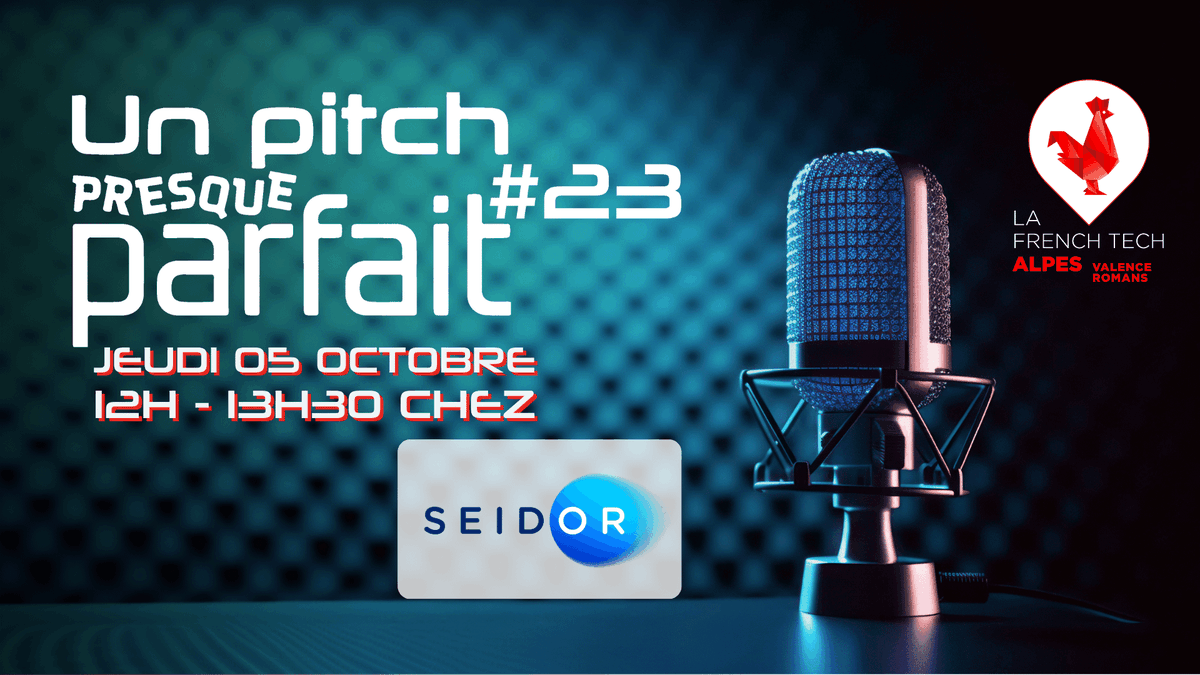 French Tech Alpes Valence-Romans (@frenchtechvr) on Twitter photo Prochain Pitch Presque Parfait chez <a href="/seidorworkwell/">SEIDOR France</a> 🎙️ jeudi 5 octobre de 12h à 13h30, découvrez deux nouvelles pépites sur le territoire de <a href="/ValenceRomans/">Valence Romans Agglo</a> !
Prenez votre billet en accès libre 🎟️ PPP23-Seidor.eventbrite.fr/?aff=TW Prochain Pitch Presque Parfait chez <a href="/seidorworkwell/">SEIDOR France</a> 🎙️ jeudi 5 octobre de 12h à 13h30, découvrez deux nouvelles pépites sur le territoire de <a href="/ValenceRomans/">Valence Romans Agglo</a> !
Prenez votre billet en accès libre 🎟️ PPP23-Seidor.eventbrite.fr/?aff=TW