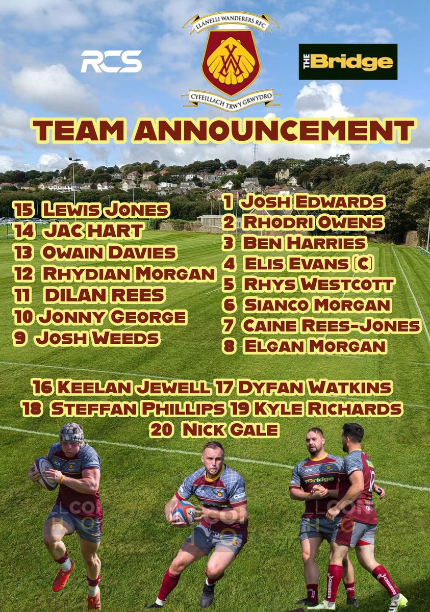 Here is your Wands team to face Kenfig Hill in the first round of the Division 1 Cup this Saturday at Stradey Park, come down and show your support! #uppawands <a href="/KenfigHillRFC/">Kenfig Hill RFC</a>