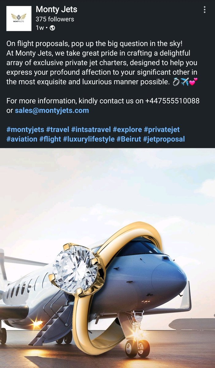 LebanonJets's tweet photo. #T7LBH of #MontyJets owner Mountasser H. Hachem (#T7MMH) of #MontyTelecom #MyMonty wife full name abbriviated "LBH" Lina Bawab Hachem jet has been in #Beirut for 13 months barely made 13 trips total (fishy) headed to #Larnaca
Even on LinkedIn they barely get likes 🤡 https://t.co/3x4ZZH1JYg