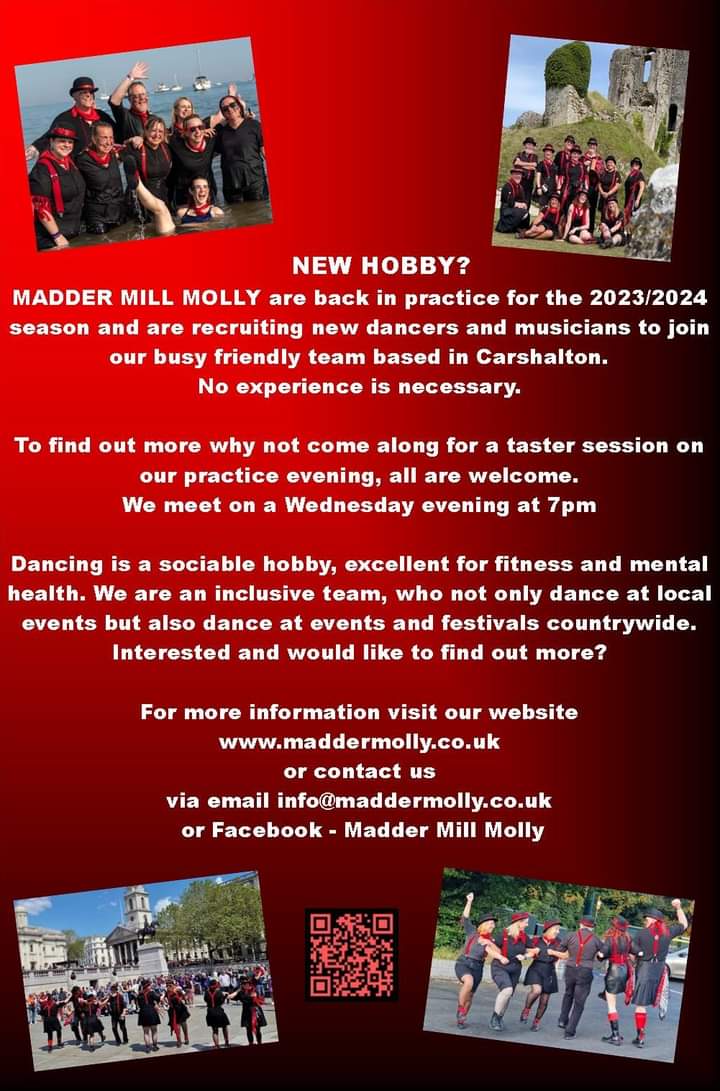 Why not come along and try something new, we are based in Carshalton 😁 You may just find the hobby you didn't know you needed 😊 #mollymalarkey #carshalton #morrisdancing #hobby