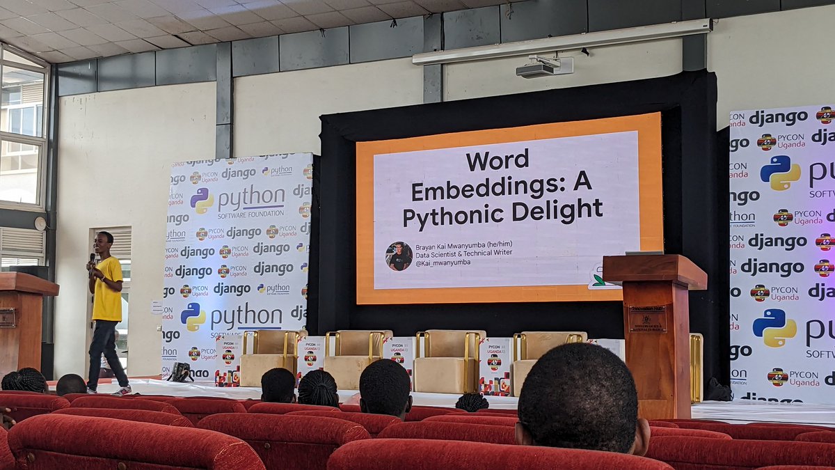 Monicoyugi's tweet photo. Day 2 @pyconuganda
Attending @Kai_mwanyumba talk on "Word Embeddings: A Pythonic Delight"
#PyConUganda23 https://t.co/Z9gMWlAy0K