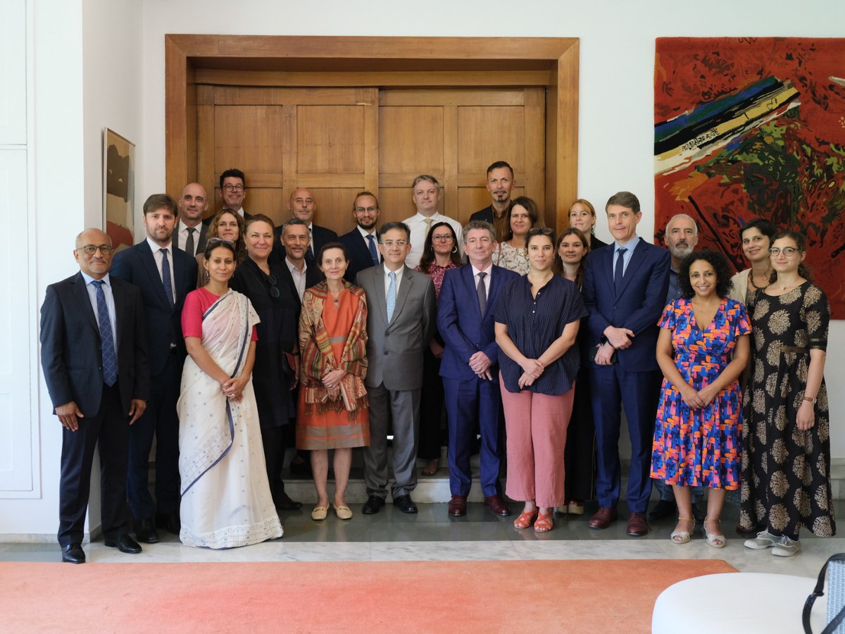 FranceinIndia's tweet photo. Ambassador-designate Thierry Mathou met today the directors of the 15 Alliances françaises in India.

We are proud to boast France's most active Alliance Française newtork in the world, providing access to French🇫🇷 language and culture all across the country.
@ifiofficiel https://t.co/xFqoRopcjw