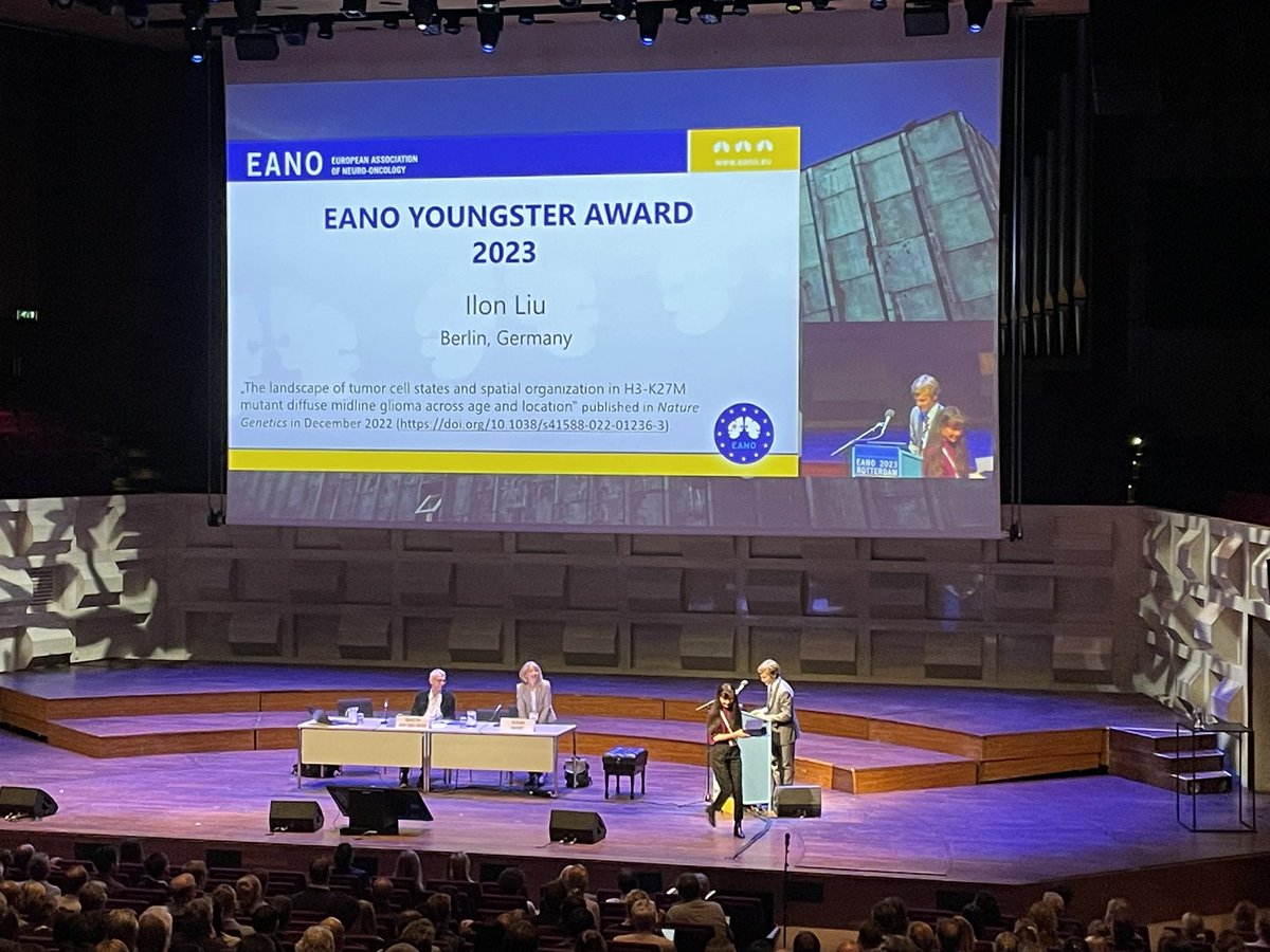 Congratulations to @IlonLiu awarded with the EANO Youngsters award at #EANO2023. Amazing work published in @NatureGenet. @EANOassociation @OncoAlert @FilbinMariella