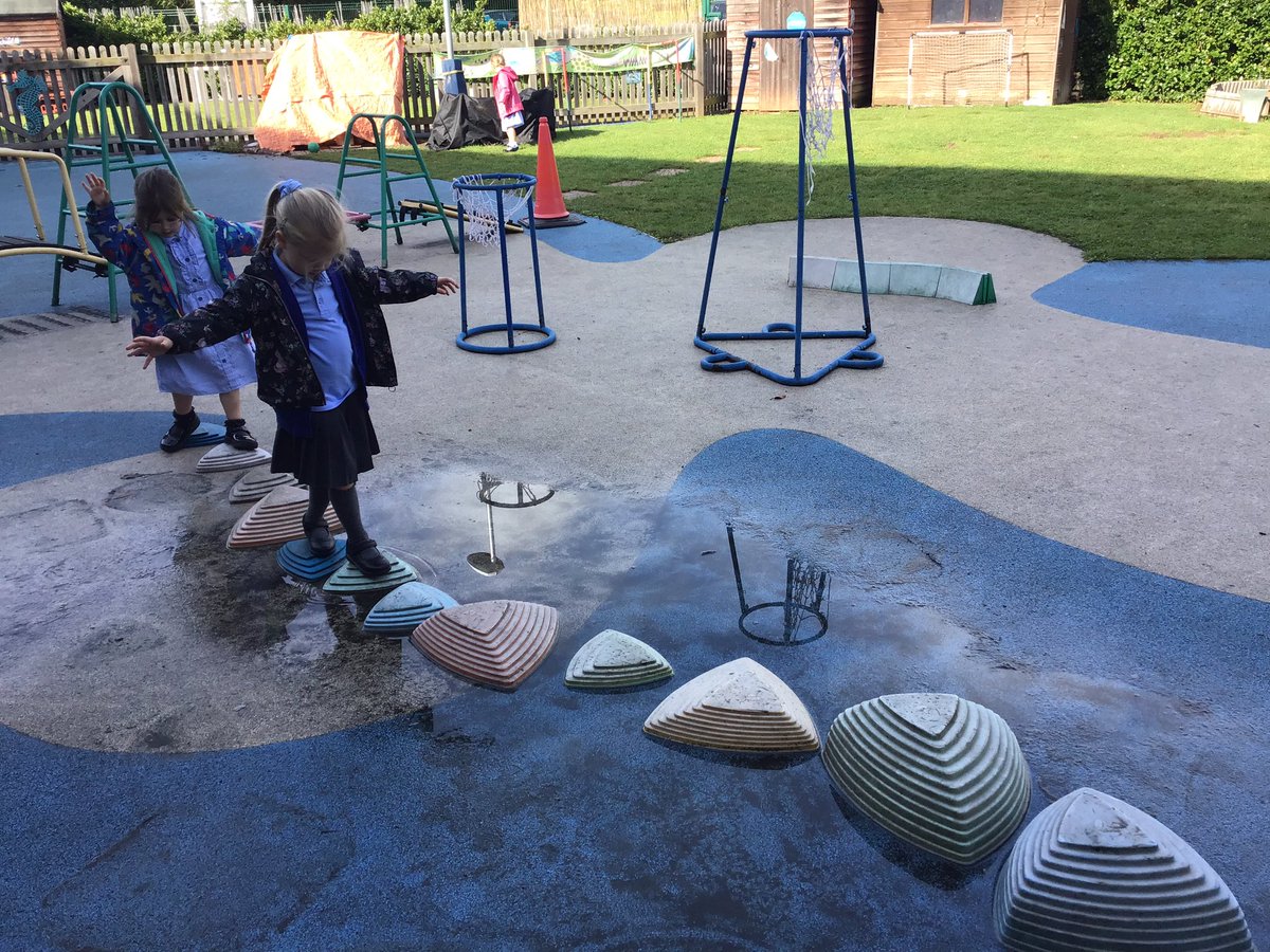 STMschCoventry's tweet photo. We are finding ways to avoid the puddles and practise our balancing skills in Reception this morning https://t.co/AKL24gmwV4