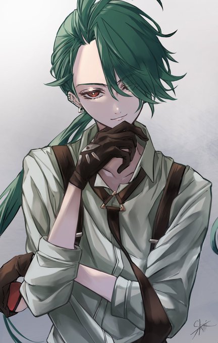 「green hair holding poke ball」 illustration images(Latest)