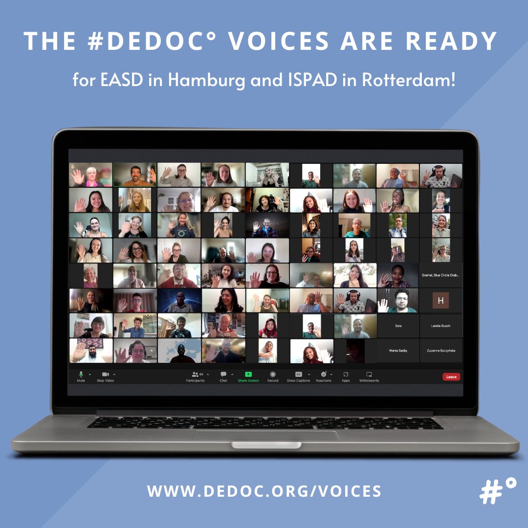 dedocORG's tweet image. The #dedoc° voices are ready and very excited to attend #EASD2023 and #ISPAD2023! 🥳

Our first virtual meeting took place yesterday. During the warm-up call, we not only prepared the #voices° for the upcoming conferences, but also had the chance to get to know the group better.