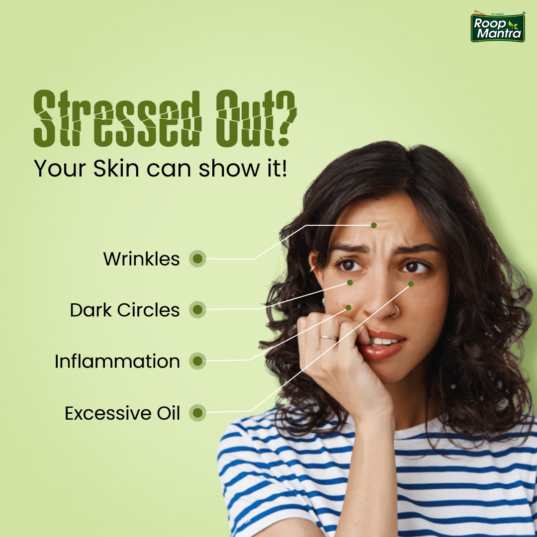 With our busy life schedule, stress is inevitable. But it may have detrimental effects not just on your physical and mental health, but also on your appearance. So take a break and relax! #RoopMantra #Skincaretips #skinproblems #रूपमंत्रा #ayurvediclifestyle #CareWithRoopMantra