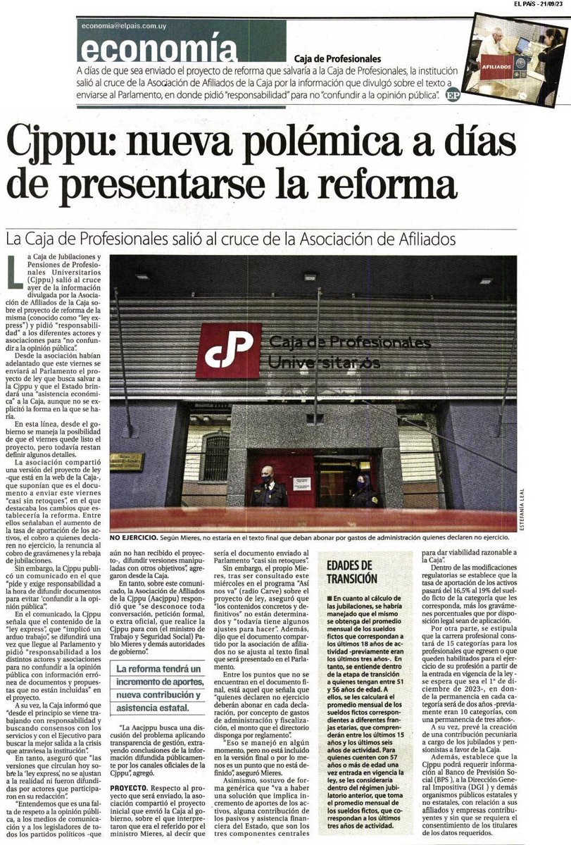 aacjpu's tweet photo. Compartimos nota publicada por diario El Pais @elpaisuy 
https://t.co/3JVJoTIFky https://t.co/7cN0ptzNVd
