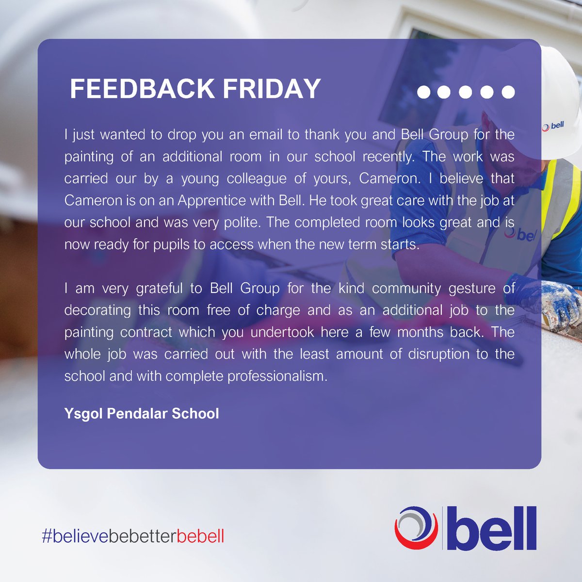 Well done Cameron - great feedback! #feedbackfriday #bebell