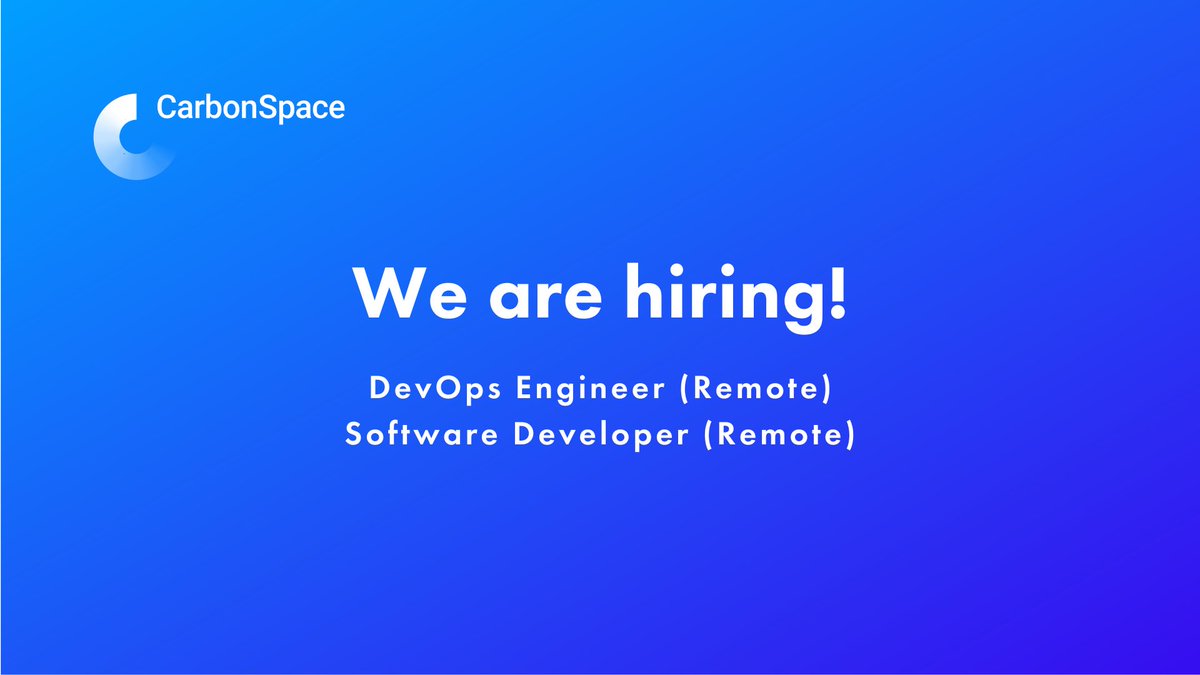 We’re #hiring for two more positions on our tech team! 👉 DevOps Engineer: buff.ly/3t0WSv8 👉 Software Developer: buff.ly/3EOS8eM Join our high growth #startup with the opportunity to make a difference in tackling #climatechange. #remotejobs