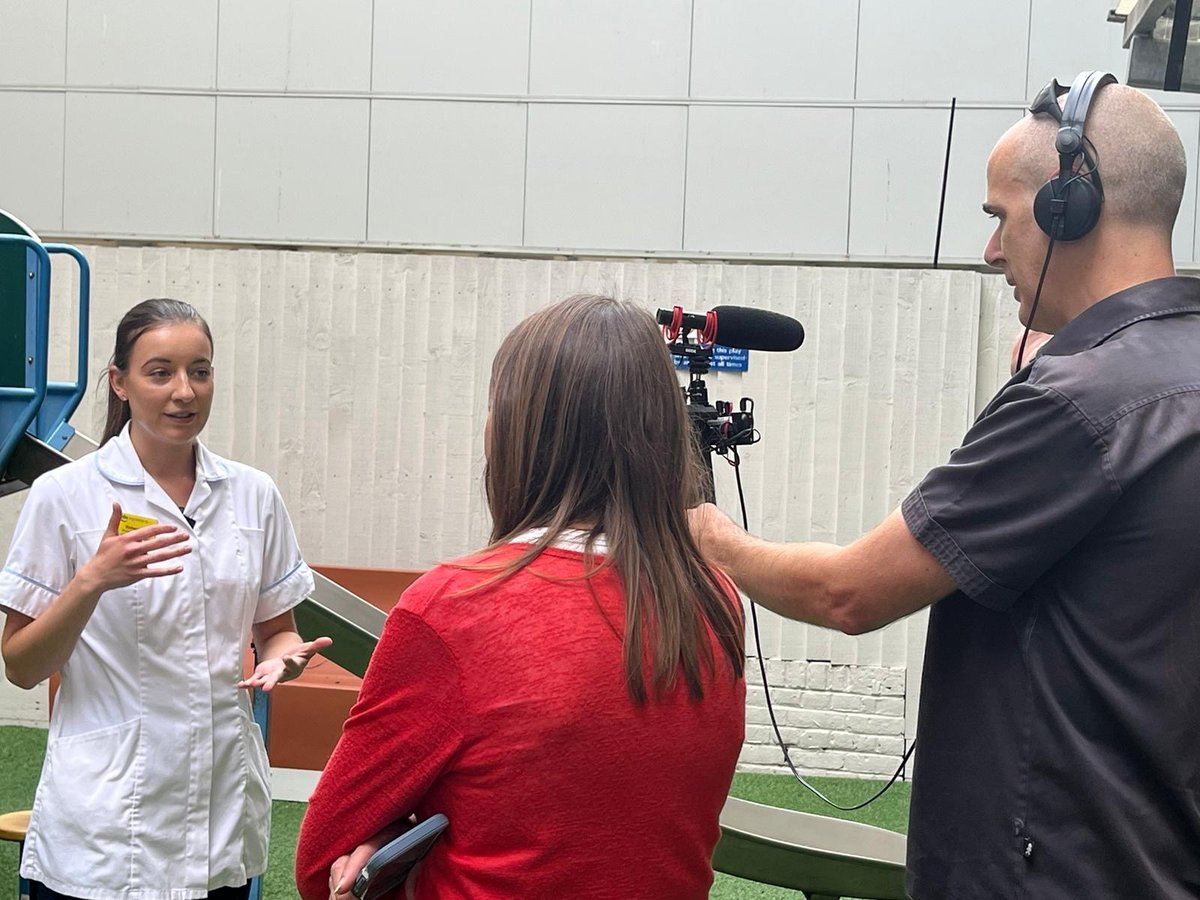 CUH_NHS's tweet photo. Keep an eye out for later bulletins on BBC Look East today with Brainbow's Rebecca Knowles and Pilgrim Pathways School and KICK coach Zoe Cross, discussing PE lessons for young patients at #Addenbrookes! 

#Kind #CUHProud https://t.co/nOSMk9SbWr