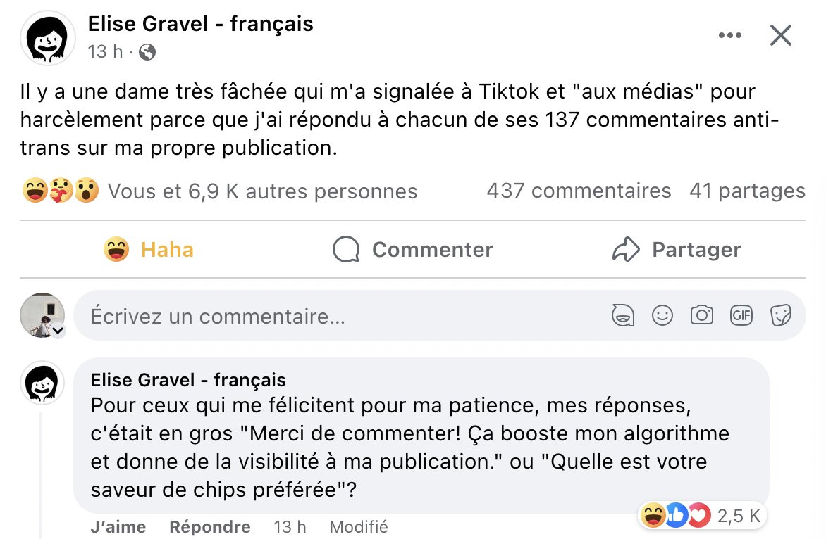 . vraiment #elisegravel c'est la GOAT. 💜🏳️‍⚧️

#translivesmatter