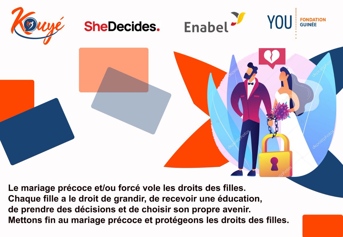 Kouyé (@kouyegn) on Twitter photo Le mariage précoce et/ou forcé vole les droits des filles. Chaque fille a le droit de grandir, de recevoir une éducation, de prendre des décisions et de choisir son propre avenir.
Mettons fin aux mariages précoces et/ou forcés et protégeons les droits des filles <a href="/enabelenguinee/">Enabel en Guinée🇬🇳🇧🇪</a> Le mariage précoce et/ou forcé vole les droits des filles. Chaque fille a le droit de grandir, de recevoir une éducation, de prendre des décisions et de choisir son propre avenir.
Mettons fin aux mariages précoces et/ou forcés et protégeons les droits des filles <a href="/enabelenguinee/">Enabel en Guinée🇬🇳🇧🇪</a>