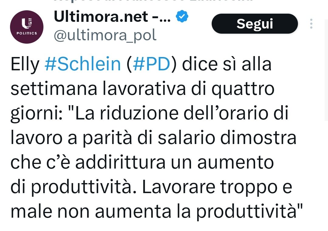 _Brick_Block_'s tweet image. Bella la settimana lavorativa di quattro giorni per chi dispone di un reddito soddisfacente, per gli altri rimarrebbe il problema di come arrivare a fine mese. #Schlein #Upperclass