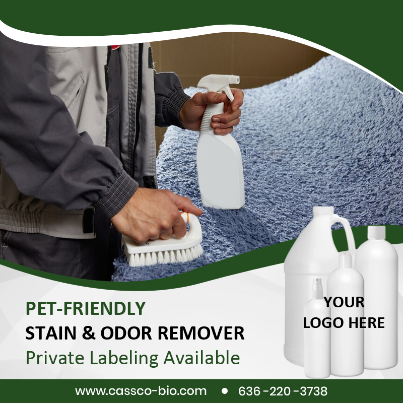 CassCo offers a full line of pet-friendly household cleaning products. Our bio-enzymatic carpet cleaner is ideal for removing stains from carpet, upholstery, and similar surfaces. In addition, it can be used on tile and other water-safe hard surfaces. #cleaning #clean #cleanings