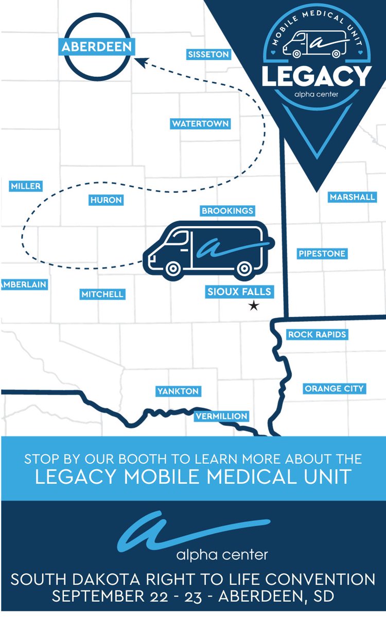 AlphaCenter's tweet image. Attending the SD Right to Life Convention this weekend in Aberdeen? Please visit our Legacy Mobile Medical Unit &amp;amp; say hi!