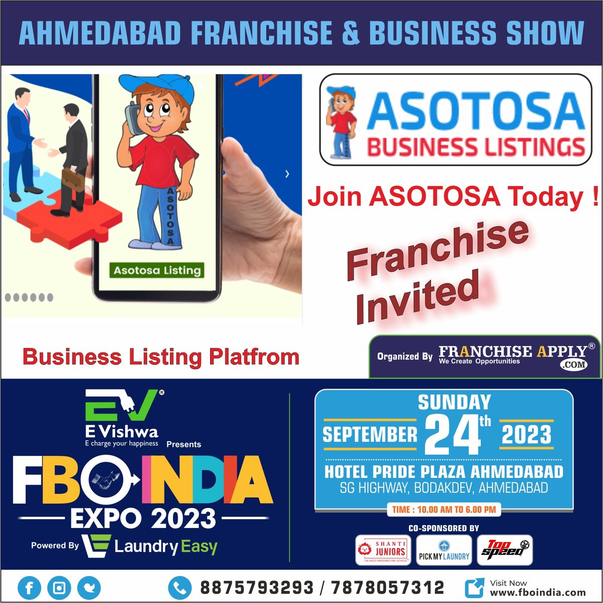 AHMEDABAD Business Franchise Show
AsotosA.com

#franchise #franchiseopportunities #business #startups #startupindia #StockMarket   #businessfranchise #ahmedabad #gujrat